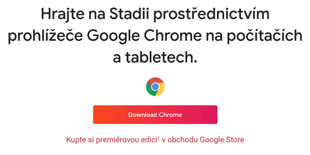 Chyba pokud nepoužíváte Google Chrome